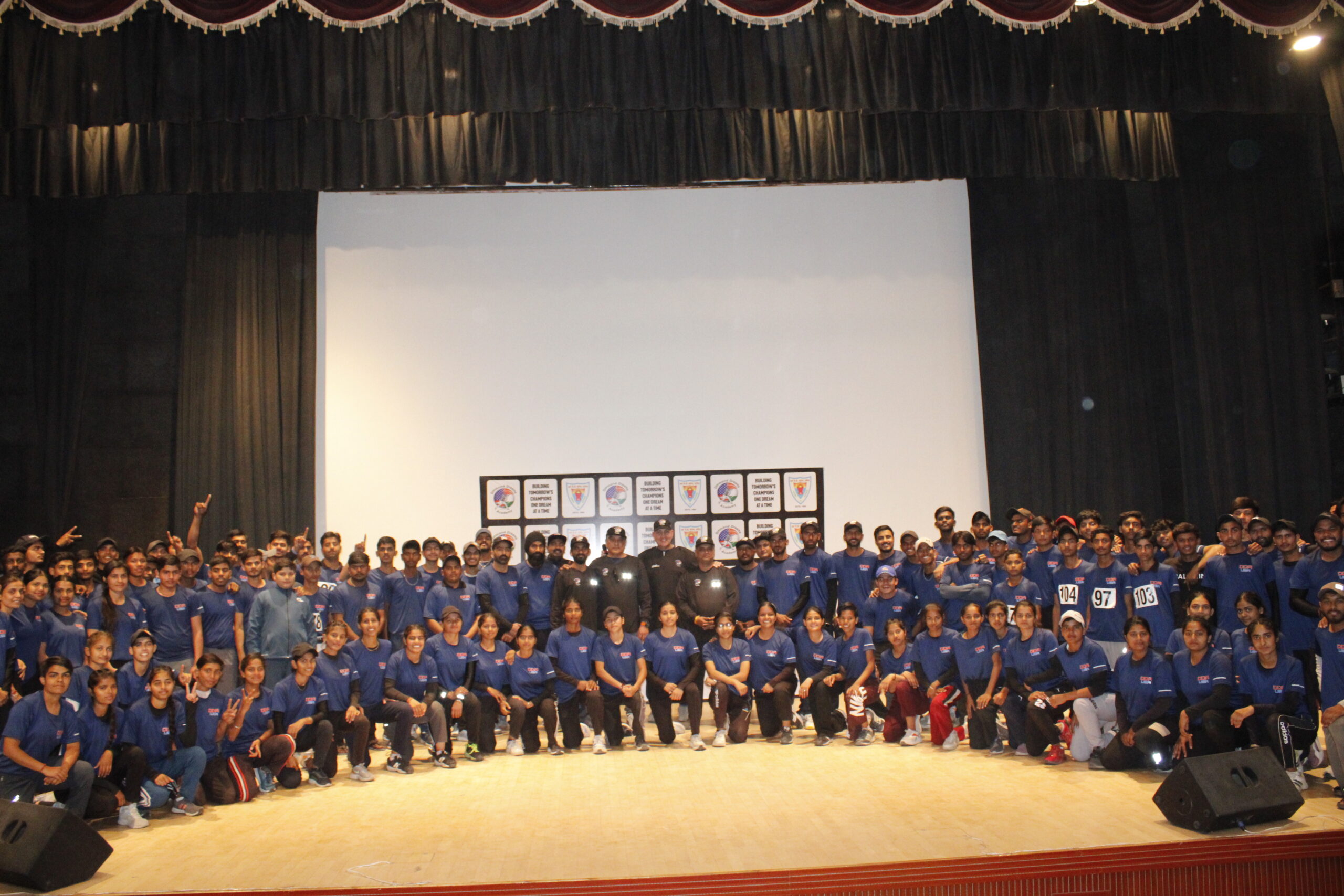 Participants, coaches and leadership team at a recent DDA Camp