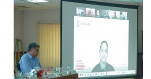 Mel Seigler, Founder and CEO of Stashlete speaking virtually from USA at the DDA's BallPark Inauguration in India